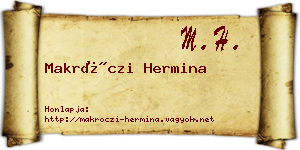 Makróczi Hermina névjegykártya